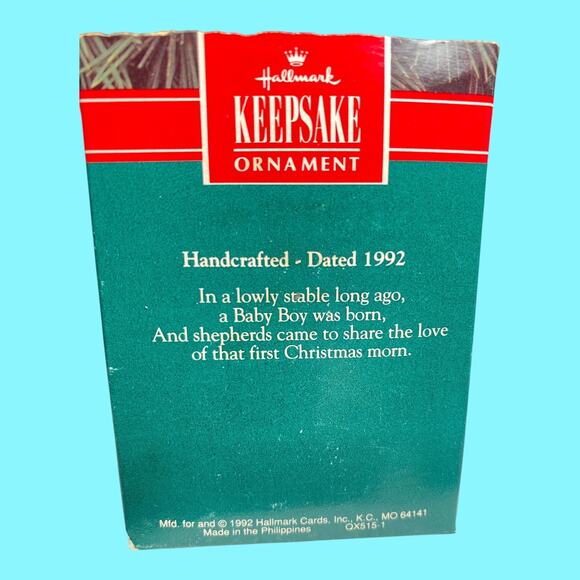 Vtg 1992 Loving Shepherd Hand Crafted and Brass Hallmark Christmas Ornament - Picture 3 of 5